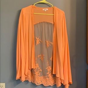 Coral Cardigan style cover up